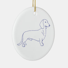 Hunderasse Dackel Julgransprydnad Keramik
