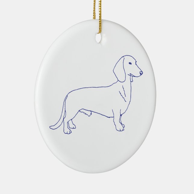 Hunderasse Dackel Julgransprydnad Keramik (Höger)