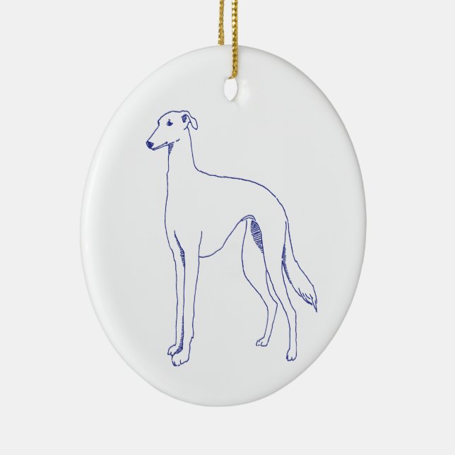 Hunderasse Galgo Español Julgransprydnad Keramik (Höger)