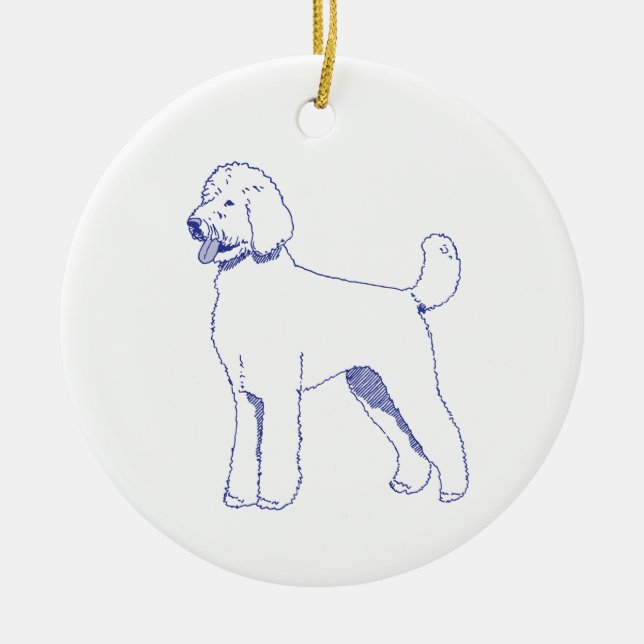 Hunderasse Goldendoodle Julgransprydnad Keramik (Framsidan)