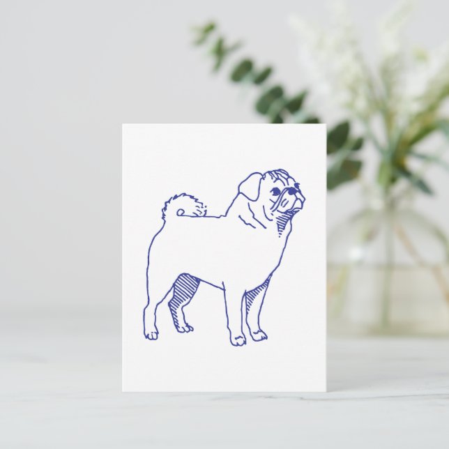 Hunderasse Mops Vykort (Stående Fram)