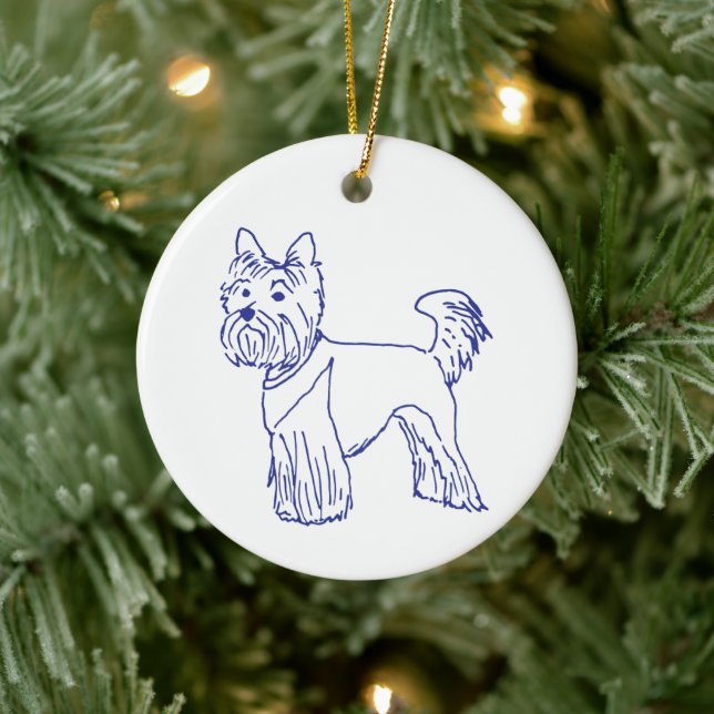 Hunderasse Yorkshire Terrier Julgransprydnad Keramik (Träd)