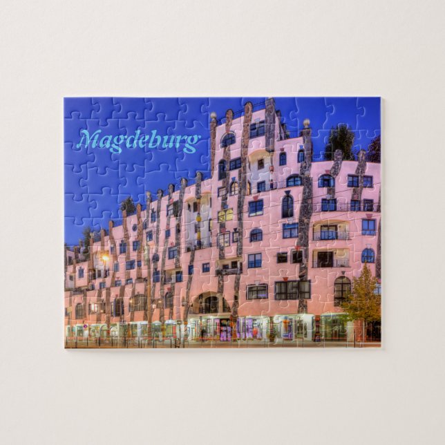 Hundertwasser i det Magdeburg fotoet Pussel (Horisontell)