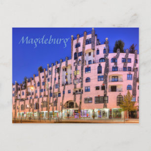 Hundertwasser i Magdeburg-fotot Vykort