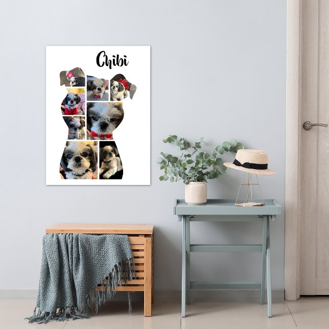 Hundformad fotokollageaffisch poster (Dog photo collage poster)