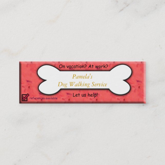 hundfotgängare mini visitkort (Framsida)