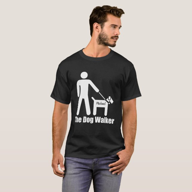 Hundfotgängare tillfogar det roliga namn eller t shirt (Hel framsida)