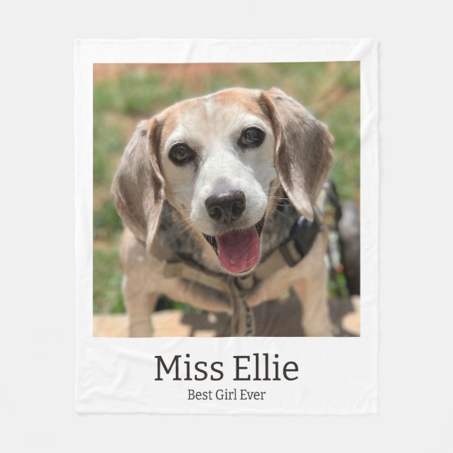 Hundfoto filt med namn (Framsidan)
