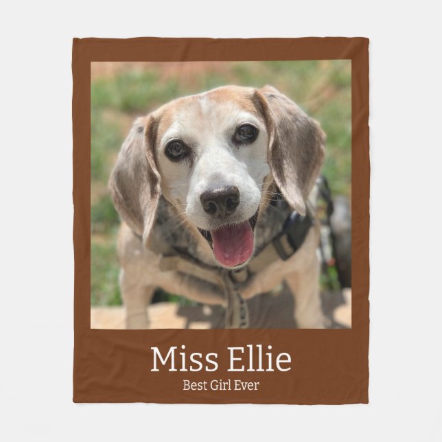 Hundfoto filt med namn (Framsidan)