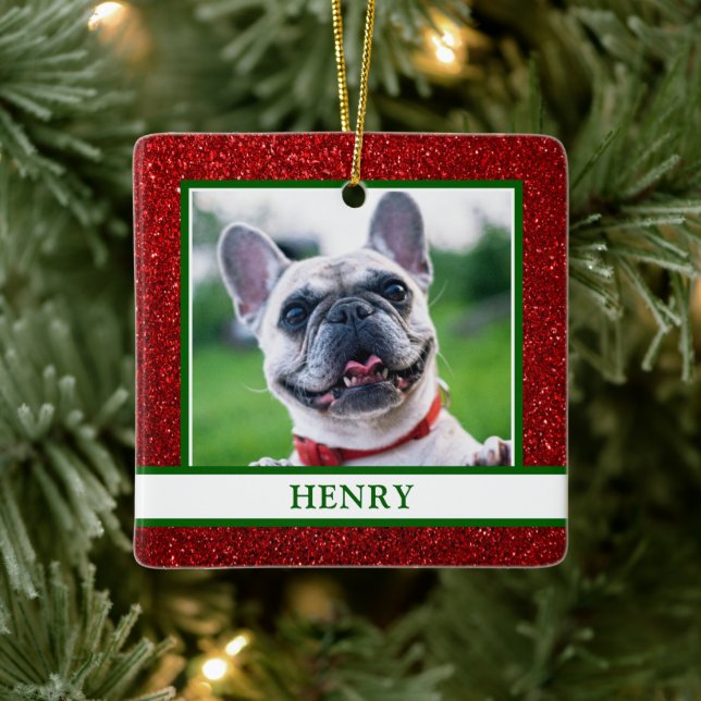 Hundfoto Julgransprydnad Keramik (Träd)