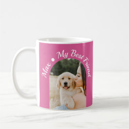 Hundfoto Min Bästa Vän Rosa Design Kaffemugg