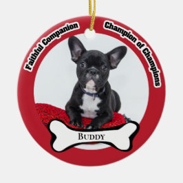 Hundfoto minnessakeramisk prydnad julgransprydnad keramik