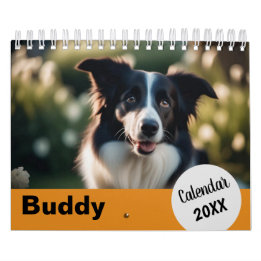 Hundfotografier Husdjur År Orange Anpassad Fotogra Kalender