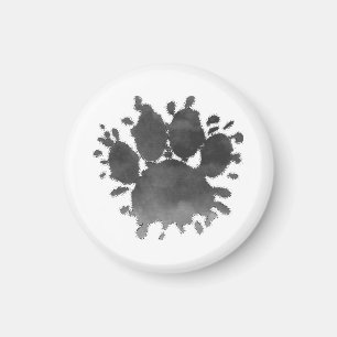 Hundfotsavtryck Vattenfärg Hundfötter Magnet