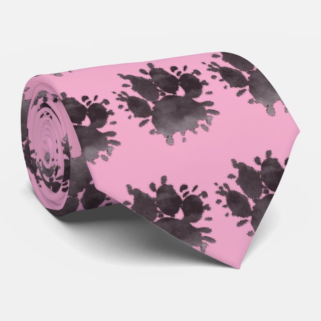 Hundfotsavtryck Vattenfärg Hundfötter Rosa Slips (Rullad)