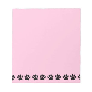 Hundfotsbekymrat Mönster Rosa Anteckningsblock