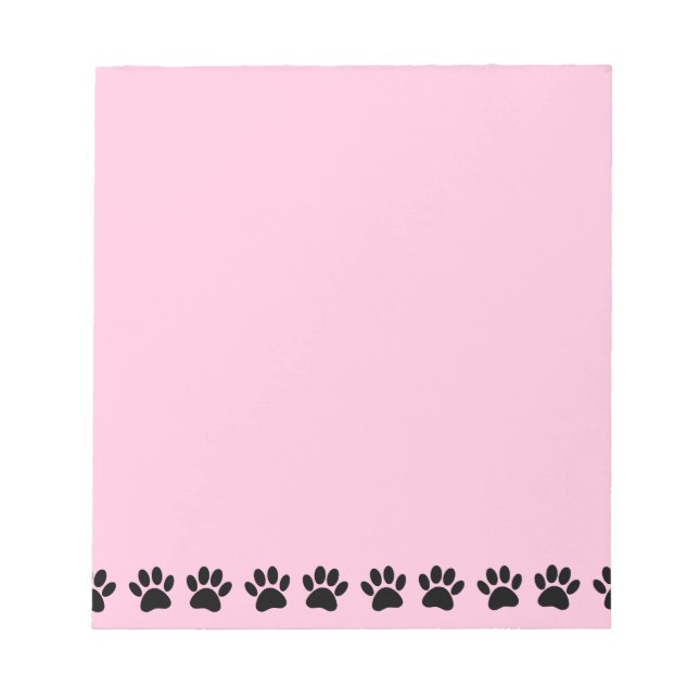 Hundfotsbekymrat Mönster Rosa Anteckningsblock (Framsida)