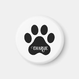 Hundfotsnamn Silhuett Design Magnet