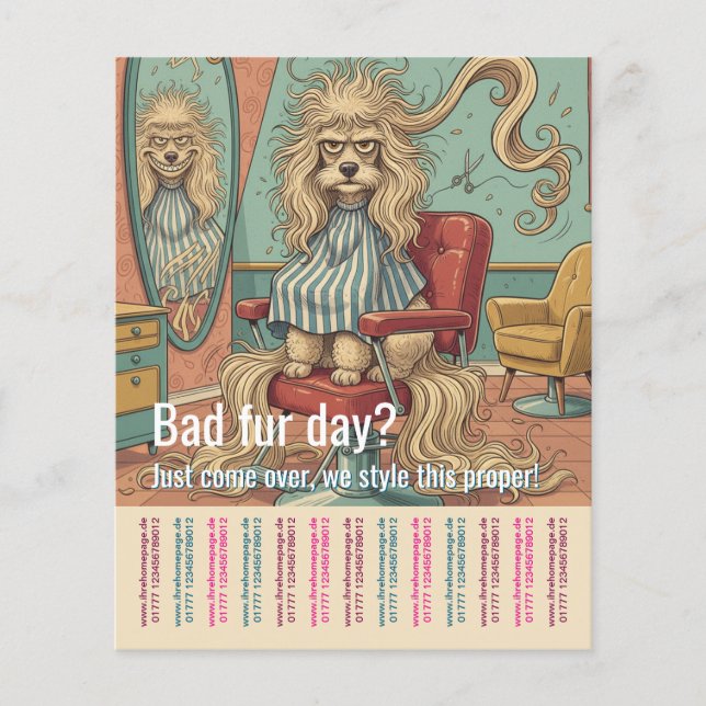 Hundfrisör  flygblad (Framsidan)