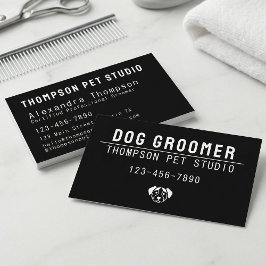 Hundfrisör Modern Dristig Professionell Husdjursvå Visitkort
