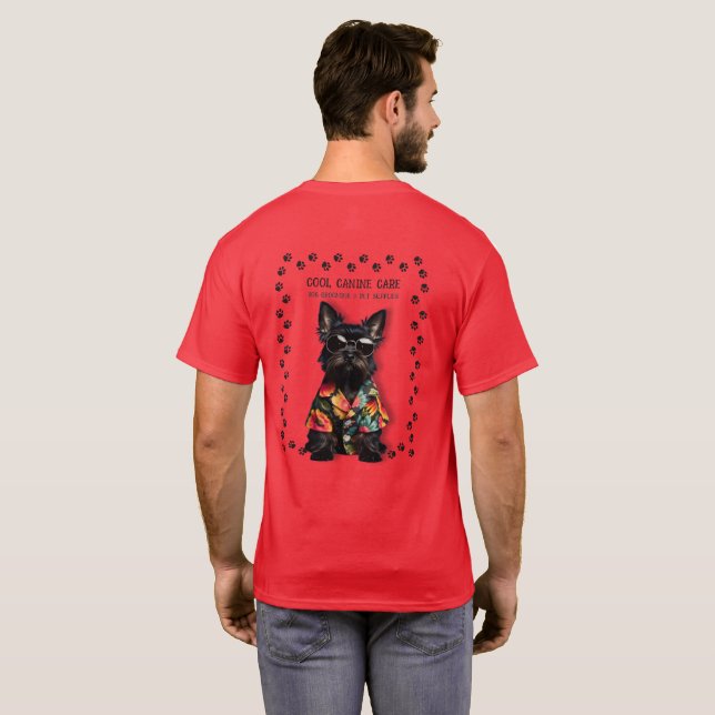 Hundfrisör Promenad Sittare T Shirt (Hel baksida)