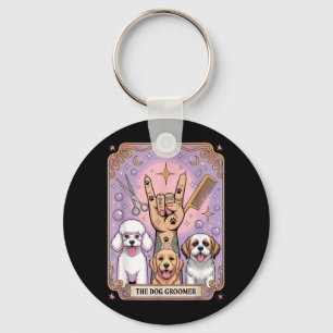 Hundfrisörens Retro Tattoo-Inspirerade Tarotkort Nyckelring