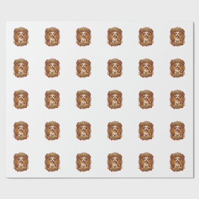 Hundhår är glitter fluffigt guld band_1 presentpapper (Platt)