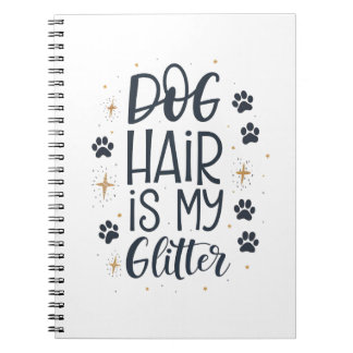 Hundhår Är Min Glitter Söt Paw-typografi Anteckningsbok