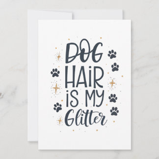 Hundhår Är Min Glitter Söt Paw Typografi Julkort