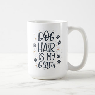 Hundhår Är Min Glitter Söt Paw-typografi Kaffemugg