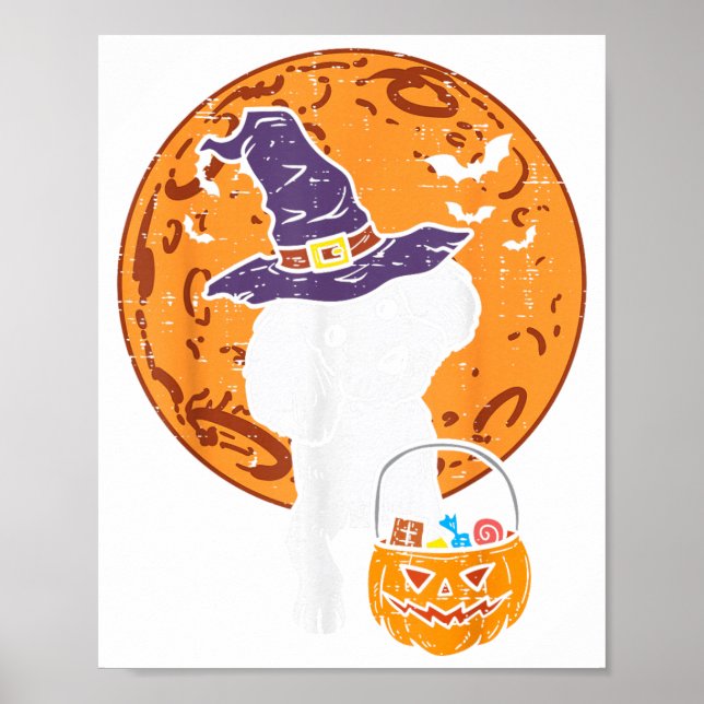 Hundhäxa Månjack-o-lanternhalloween Hundmän Poster (Framsidan)