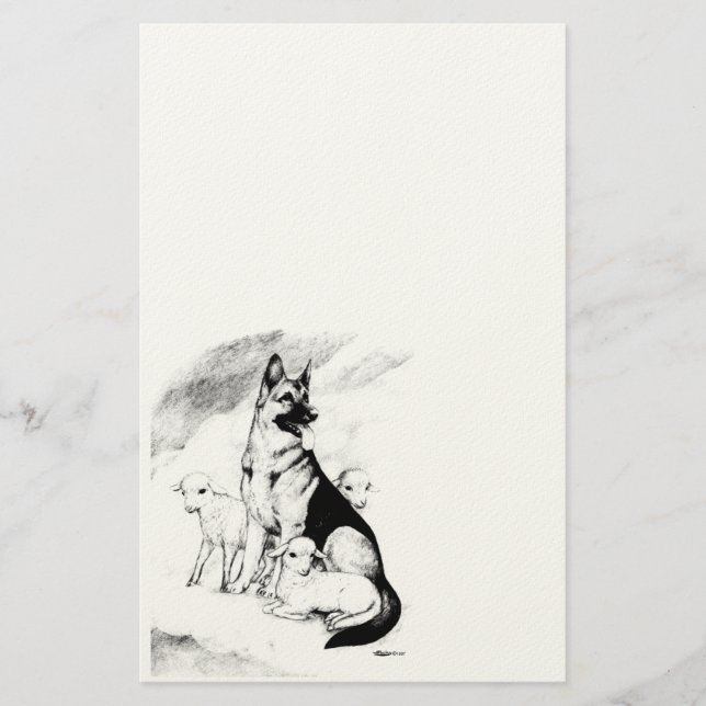 Hundhimmel, förlagens flock brevpapper (Framsida)