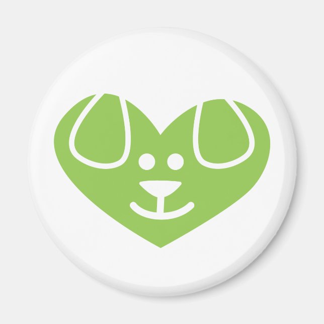 Hundhjärta Grön Magnet (Framsidan)