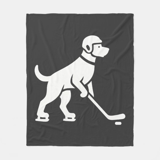 Hundhockeyspelare Siluett  Fleecefilt (Framsidan)