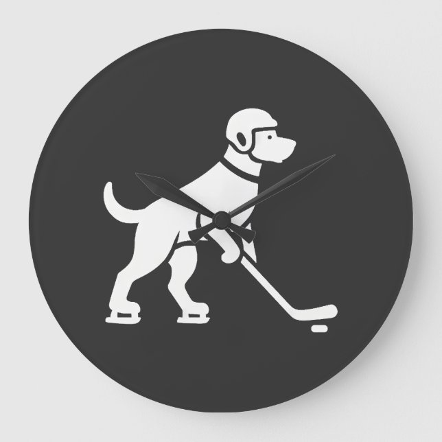 Hundhockeyspelare Siluett  Stor Klocka (Framsida)