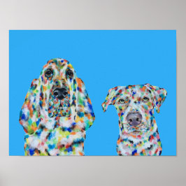 Hundhund och Labrador-konstaffisch Poster