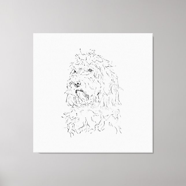 Hundillustration, Vägkonst Cockapoo Canvastryck (Framsida)