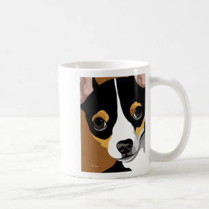 Hundillustrationporträtt Kaffemugg