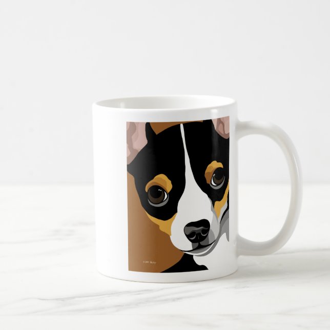Hundillustrationporträtt Kaffemugg (Höger)