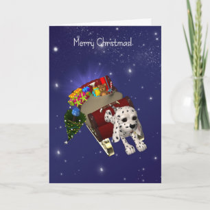 Hundjulkort, god jul, Dalmatian Helgkort
