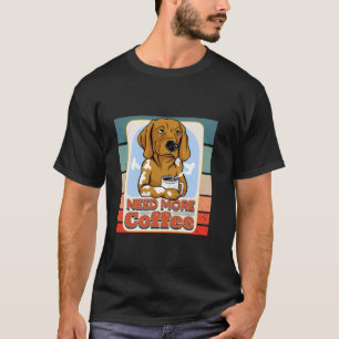 Hundkaffe trött slokig ånga morgon humor kopp uttr t shirt