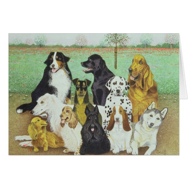 Hundklocka Hälsningskort (Framsidan Horizontal)