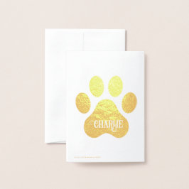 Hundklös Namn Silhuett Design Folierat Kort