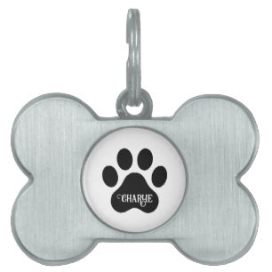 Hundklös Namn Silhuett Design ID-bricka Husdjur