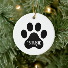 Hundklös Namn Silhuett Design Julgransprydnad Keramik