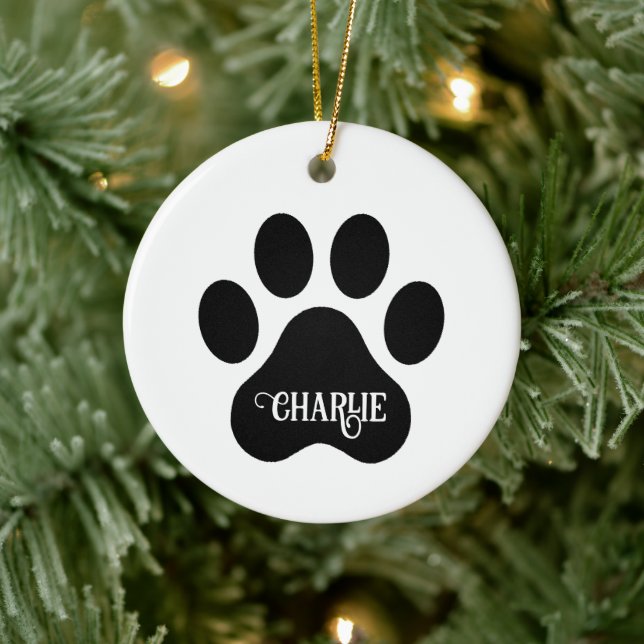 Hundklös Namn Silhuett Design Julgransprydnad Keramik (Träd)