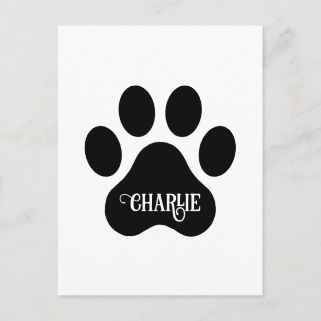 Hundklös Namn Silhuett Design Vykort (Framsida)