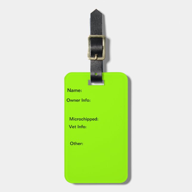 Hundkoja-/lådalegitimationmärkre Bagagebricka (Vertikal Framsida)