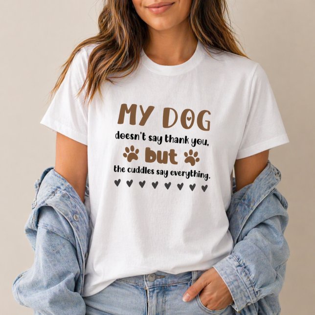 Hundkramar Säger Allt Hundmamma T Shirt (t-shirt with a cute dog quote design, perfect for dog moms and everyday casual style.)