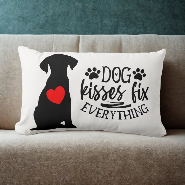 Hundkysser Fixar Allt Räddningsdjur Ägarepresent Lumbarkudde (Dog lover decorative pillow)